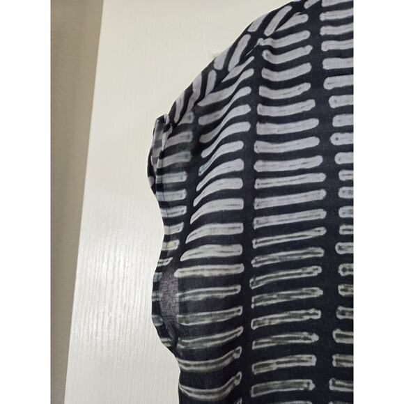 Buykud Abstract Print Dark Neutral Side Strap Modern Midi Shift Dress Medium - Picture 5 of 15